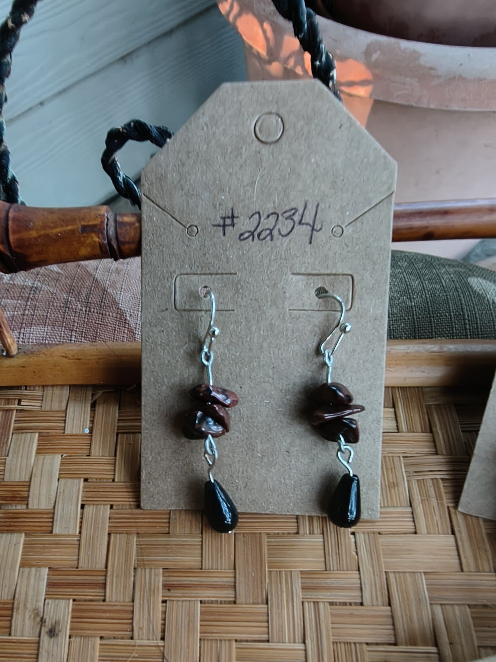 Turquoise & Coral Boho Dangle Earrings - Turquoise Coral - Picture 2 of 7